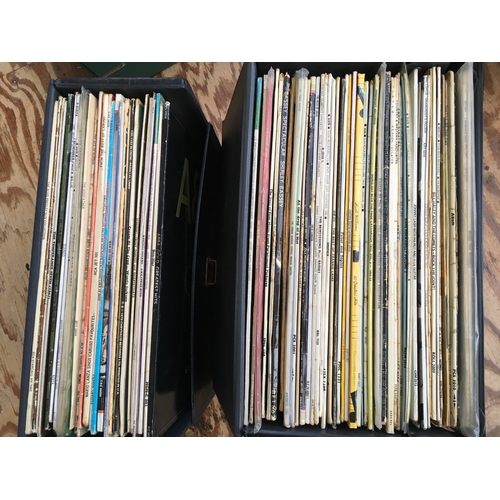 226 - Two record cases of LPs by various artists including The Beatles, Elvis Presley, Johnny Burnette and... 