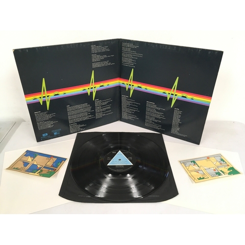 3 - A first UK solid blue triangle label pressing of Pink Floyd's Dark Side Of The Moon LP. Complete wit... 