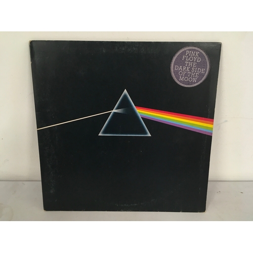 3 - A first UK solid blue triangle label pressing of Pink Floyd's Dark Side Of The Moon LP. Complete wit... 
