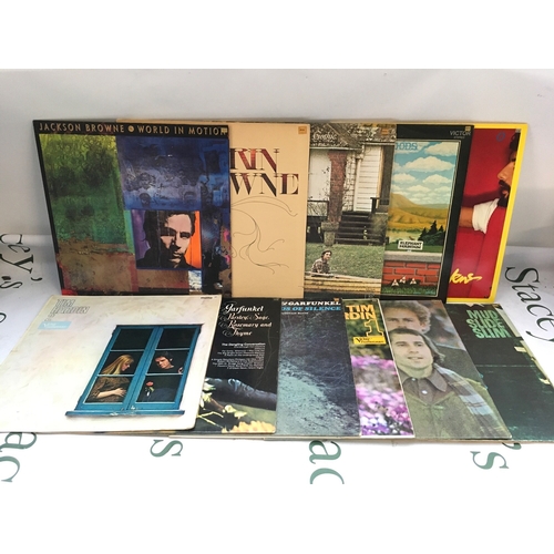 302 - Two bags containing 22 folk / country rock LPs by various artists including Neil Young, Cat Stevens,... 