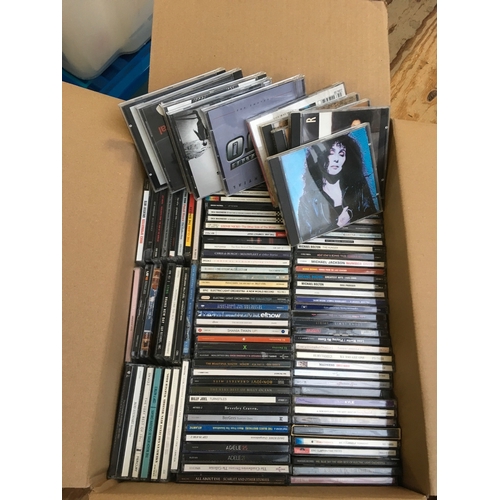 343 - A box of CDs by various artists including David Bowie, Genesis, London Grammar and many more.