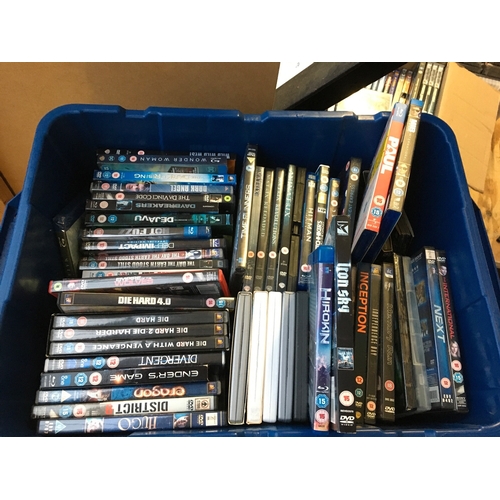 344 - Four boxes of DVDs and BluRays.