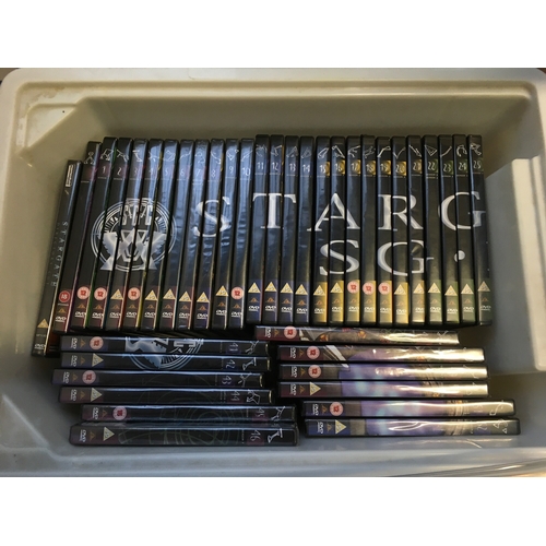 345 - Four boxes of sci fi DVDs and BluRays.