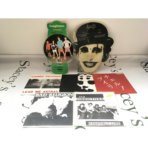 36 - Seven grunge, punk and alt rock records comprising picture discs by various artists including Gang G... 