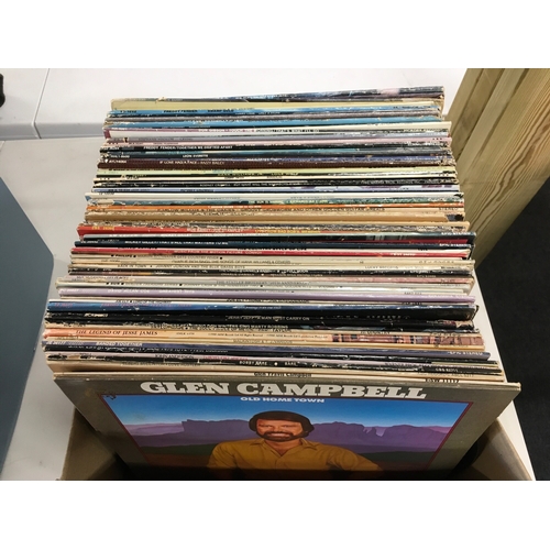 364 - Four boxes of country music LPs by various artists including Hank Williams, Buck Owens, Conway Twitt... 