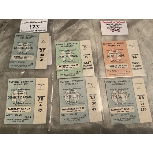 123 - All England 1966 World Cup Football Tickets: An excellent condition ticket for all 6 matches that En... 