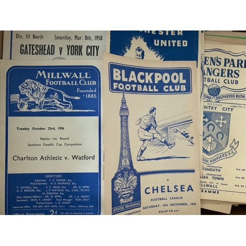 128 - 1960s Football Programme Box: Wide variety of clubs spanning the decade with some 50s included. Nota... 