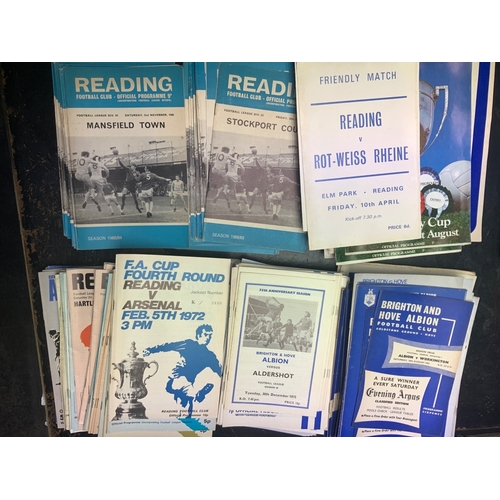 130 - Brighton Reading Lincoln + Cardiff Home Football Programmes: Brighton 1970s x 90, Reading 60s + 70s ... 