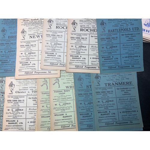133 - Chester Home Football Programmes: Around 130 spanning the 60s decade in very good condition with dup... 