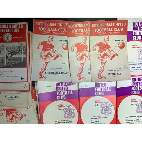 136 - Rotherham United Home Football Programmes: Around 150 spanning the 60s decade with a further few ear... 