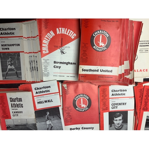 138 - Charlton Home Football Programmes: Over 180 from the mid to late 60s decade with a further 180 from ... 