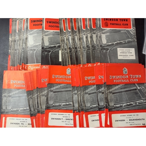 140 - Swindon Town Home Football Programmes: 50 from the mid to late 50s with 350+ from the 60s decade wit... 