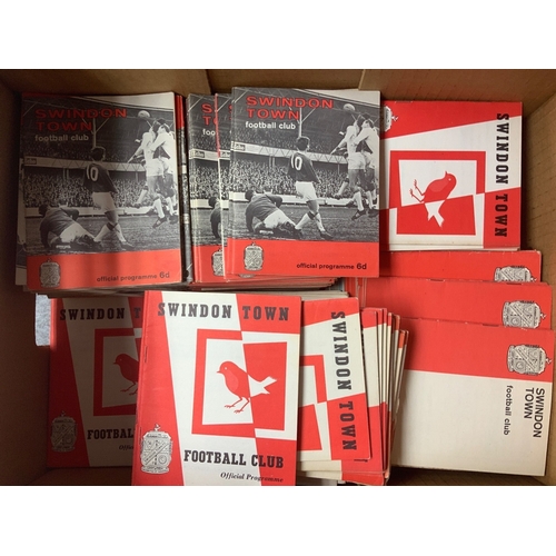 140 - Swindon Town Home Football Programmes: 50 from the mid to late 50s with 350+ from the 60s decade wit... 