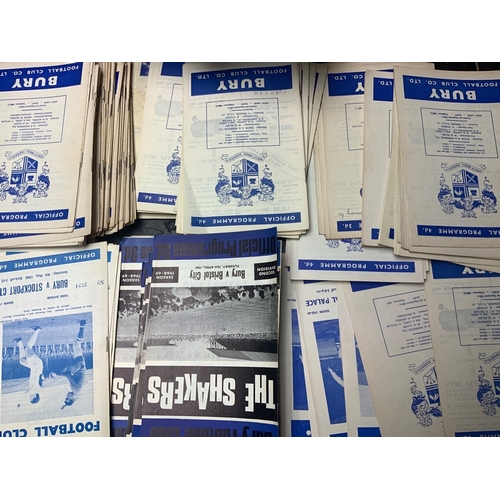 141 - 1960s Bury Home Football Programmes: Over 200 spanning the 60s decade. Excellent condition with dupl... 