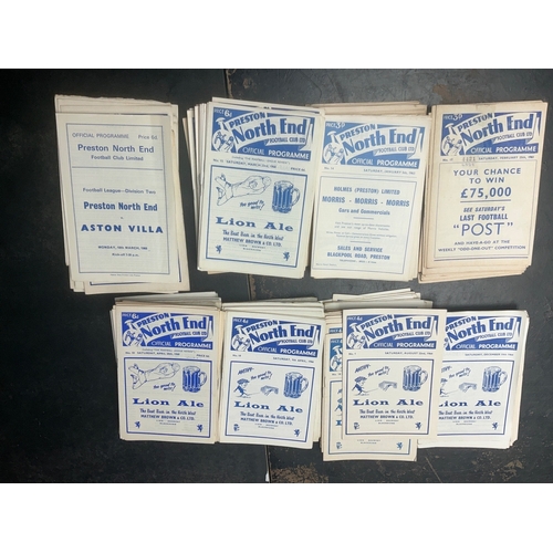 144 - Preston Home Football Programmes: Over 300 spanning the 60s decade with a further 100 from the early... 