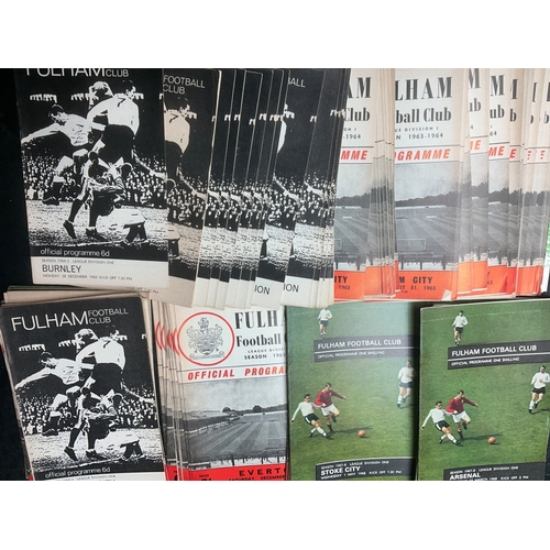 146 - Fulham Home Football Programmes: Over 130 spanning the 60s decade with a further 400 from the 70s. E... 