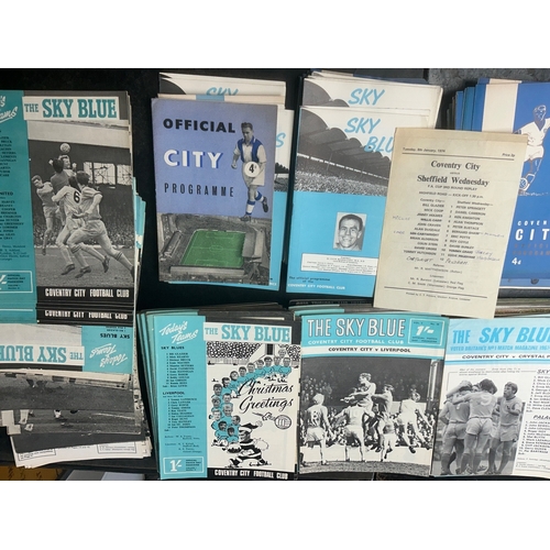 153 - Coventry Home Football Programmes: Over 200 from the 60s and a further box with nearly 300 from the ... 