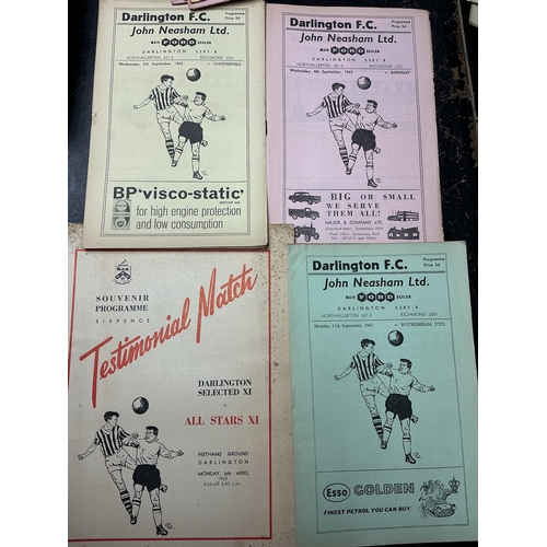 163 - 1960s Darlington Home Football Programmes: Includes 59/60 Prescot Cables FA Cup, 61/62 Rotherham LC,... 