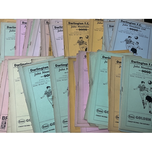 163 - 1960s Darlington Home Football Programmes: Includes 59/60 Prescot Cables FA Cup, 61/62 Rotherham LC,... 