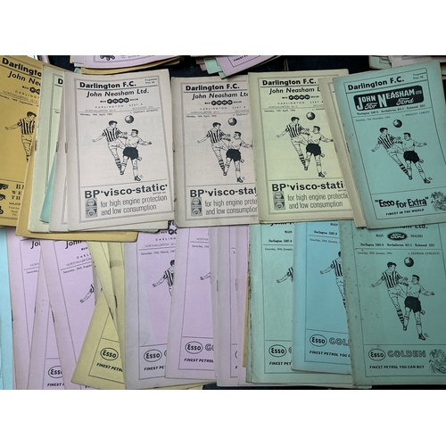 163 - 1960s Darlington Home Football Programmes: Includes 59/60 Prescot Cables FA Cup, 61/62 Rotherham LC,... 