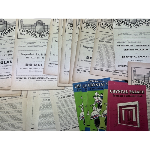 166 - Crystal Palace Home Football Programmes: Around 50 from the 1950s and a further 600 spanning the 60s... 
