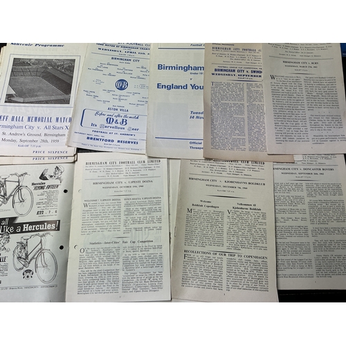 167 - 1960s Birmingham City Home Football Programmes: Some great League Cup including 61/62 Swindon, 62/63... 