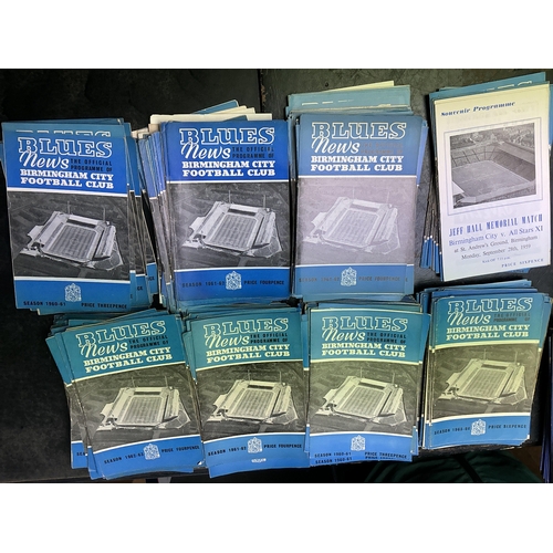 167 - 1960s Birmingham City Home Football Programmes: Some great League Cup including 61/62 Swindon, 62/63... 