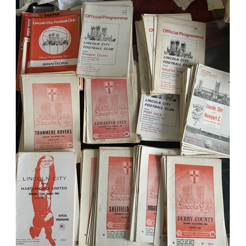 169 - Lincoln City Home Football Programmes: 20 from mid to late 50s, Around 140 spanning the whole 60s de... 