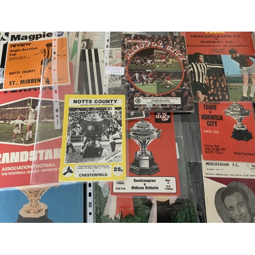179 - Minor Cup Final Football Programmes: Large box containing Texaco Cup, Anglo Italian, Johnstones Cup,... 