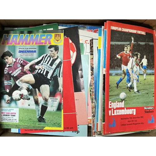 West Ham + Non League Football Programmes: Two boxes of mixed mainly ...