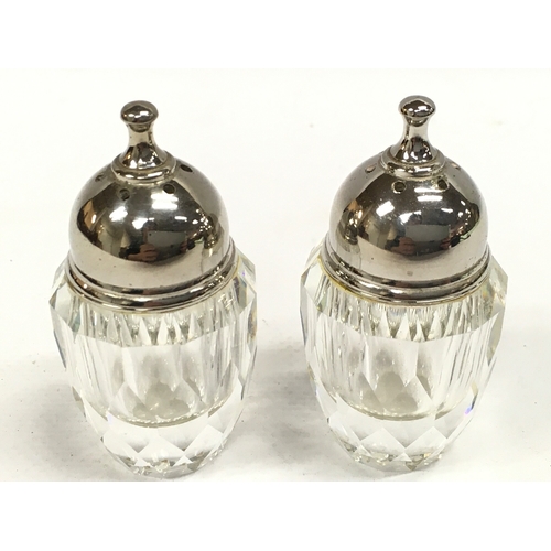 1019 - Swarovski salt and pepper pots 6.5cm tall