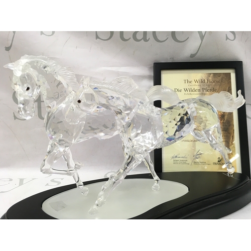 1023 - Swarovski crystal glass cased The Wild Horses 2001 figure group. Limited edition 4652 out of 10000. ... 