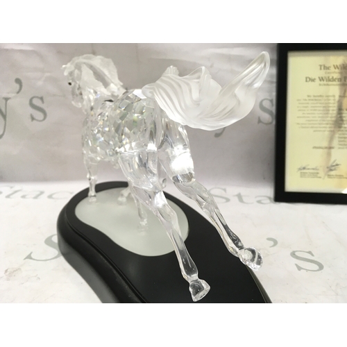 1023 - Swarovski crystal glass cased The Wild Horses 2001 figure group. Limited edition 4652 out of 10000. ... 
