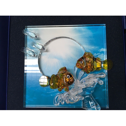 1024 - Swarovski crystal glass two boxed wonders of the sea figure groups Harmony and Eternity , also inclu... 