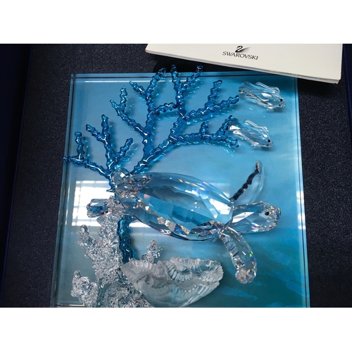1024 - Swarovski crystal glass two boxed wonders of the sea figure groups Harmony and Eternity , also inclu... 