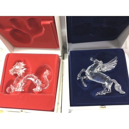 1102 - Two boxed Swarovski figures, The Dragon 1997 and Fabulous Creatures The Pegasus 1998. No reserve