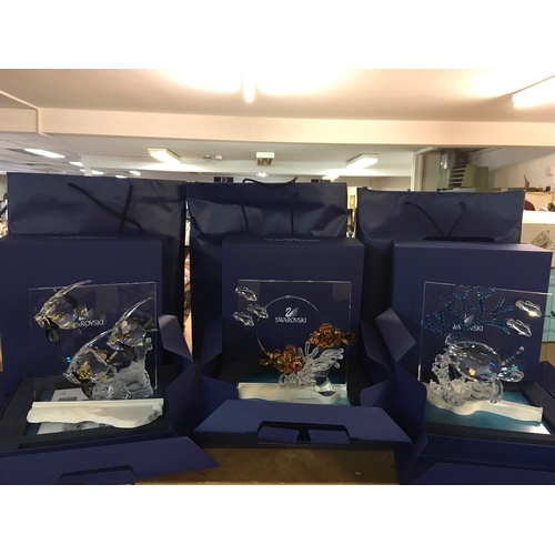 1112 - Swarovski Wonders Of The Sea boxed Trio- including Community, Harmony and Eternity. Together with th... 
