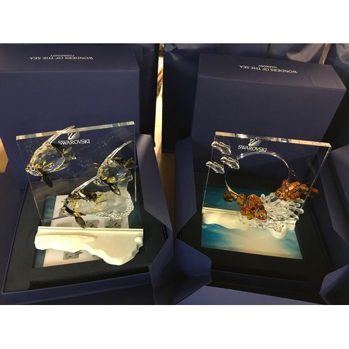 1112 - Swarovski Wonders Of The Sea boxed Trio- including Community, Harmony and Eternity. Together with th... 