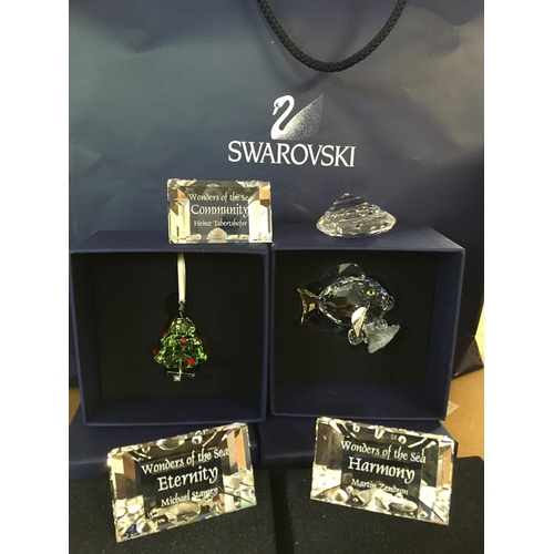 1112 - Swarovski Wonders Of The Sea boxed Trio- including Community, Harmony and Eternity. Together with th... 