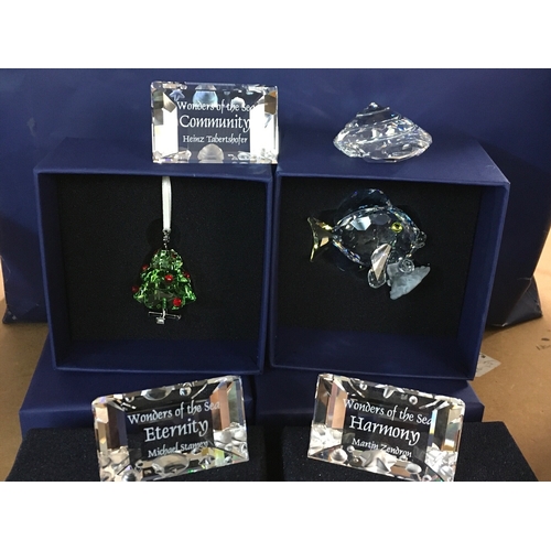 1112 - Swarovski Wonders Of The Sea boxed Trio- including Community, Harmony and Eternity. Together with th... 