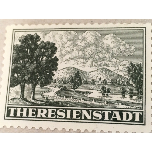 612 - A Theresienstadt Parcel admission stamp Dealer SCHULTZ marked on rear