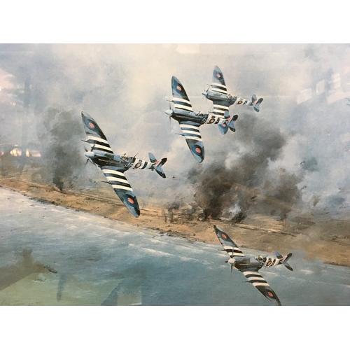 614 - Robert Taylor print ÒJohnnie Johnson leading 144 Canadian wing over the Normandy beaches 6th June 19... 