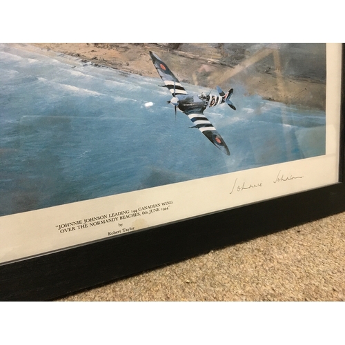 614 - Robert Taylor print ÒJohnnie Johnson leading 144 Canadian wing over the Normandy beaches 6th June 19... 