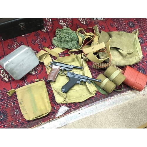 626 - An assorted collection of reproduction WW2 German field equipment. No reserve