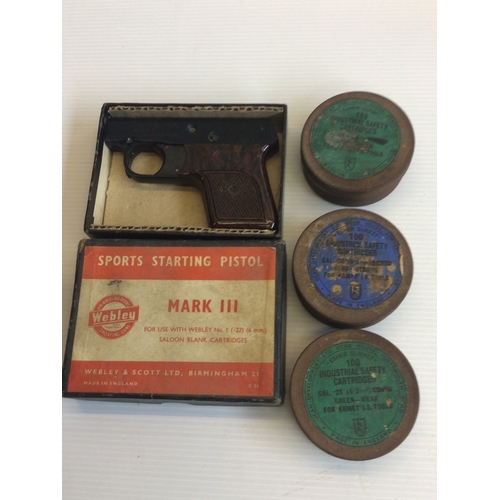 639 - A Sports Mark III Starting Pistol Made by Webley & Scott and safety Cartridges.
