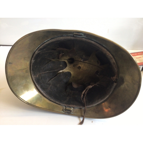 640 - A Brass late 19th Century French Sapeurs Pompiers FiremanÕs Helmet