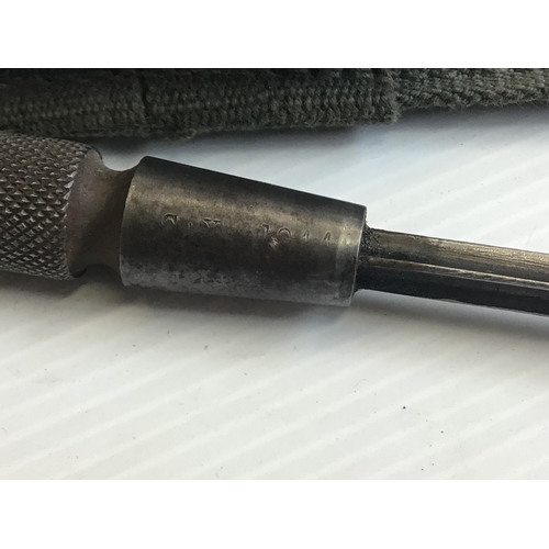 651 - A rare D Day Allied Forces. label emergency issue modified stick fighting knife . With stamp marks a... 