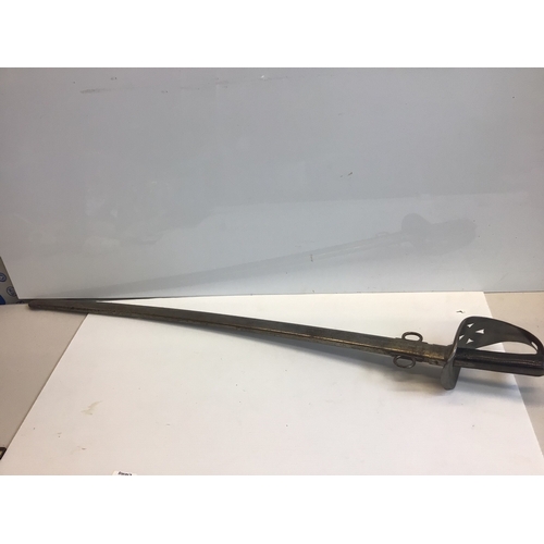 662 - A British Cavalry Troopers sword 1895 pattern with military markings to the blade and scabbard.