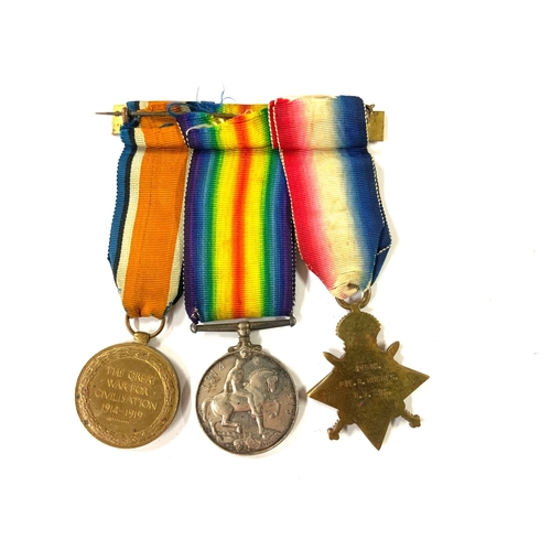 805 - WW1 Medal group awarded to 145640, PTE.R.HUGHES R.W.FUS, 1914-15 Star, 1914-18 medal, Great War meda... 