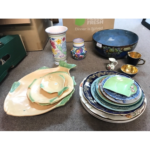 1264 - A collection of ceramics including a Royal Doulton bowl, Shorter & Sons fish plates. No reserve